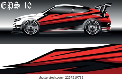 Diseño de envoltura de coches. Diseño de lirios para autos de carreras. sedan, hatchback. formato vectorial.