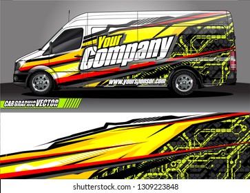 car wrap design. modern lines with abstract background vector concept for vehicle vinyl wrap and automotive decal 