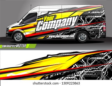 car wrap design. modern lines with abstract background vector concept for vehicle vinyl wrap and automotive decal 