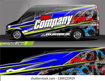 car wrap design. modern lines with abstract background vector concept for vehicle vinyl wrap and automotive decal 