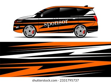 diseño de ajuste de coches con tema de color naranja y negro