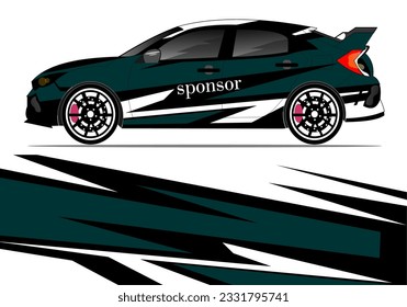 car wrap design with orange and black color theme