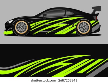 car wrap design premium with green abstract theme