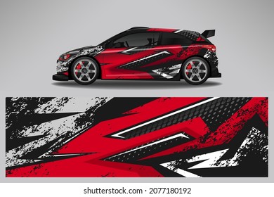 Car wrap design race livery vehicle vector. Graphic abstract stripe racing background kit designs for vehicle, race car, rally, adventure and livery