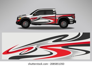 Car wrap design race livery vehicle vector. Graphic abstract stripe racing background kit designs for vehicle, race car, rally, adventure and livery
