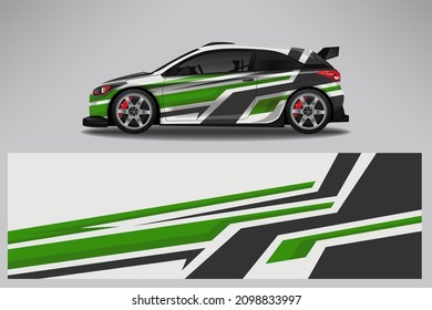 Car wrap design race livery vehicle vector. Graphic stripe racing background kit designs for vehicle, race car, rally
