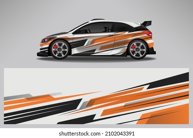 Car wrap design race livery vehicle vector. Graphic stripe racing background kit designs for vehicle, race car, rally