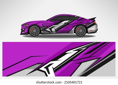 Car wrap design race livery vehicle vector. Graphic stripe racing background kit designs for vehicle, race car, rally