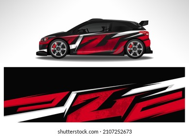 Car wrap design race livery vehicle vector. Graphic stripe racing background kit designs for vehicle, race car, rally