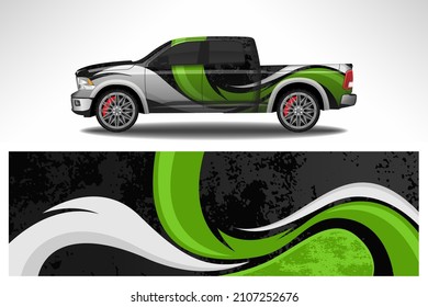 Car wrap design race livery vehicle vector. Graphic stripe racing background kit designs for vehicle, race car, rally