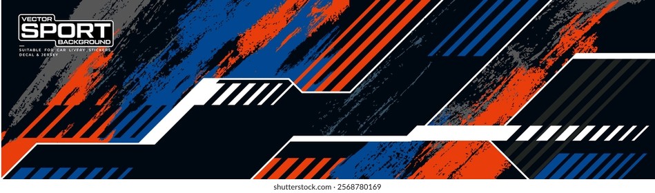 Car wrap design race livery vehicle vector. Graphic stripe racing background kit designs for vehicle, race car, rally, adventure and livery