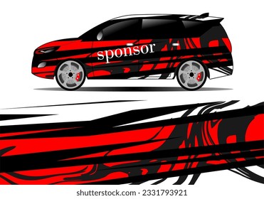 car wrap design with red and black color theme