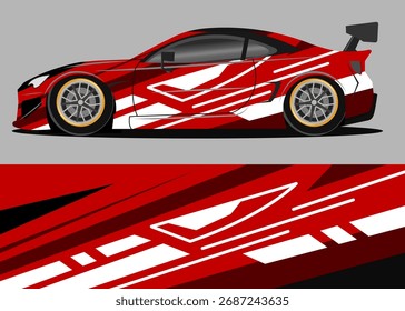 car wrap design with red and white color theme