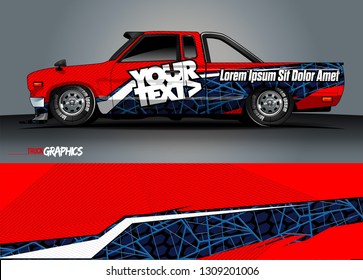 car wrap design. simple lines with abstract background vector concept for vehicle vinyl wrap and automotive decal 