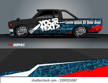 car wrap design. simple lines with abstract background vector concept for vehicle vinyl wrap and automotive decal 