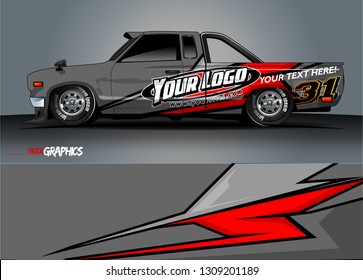 car wrap design. simple lines with abstract background vector concept for vehicle vinyl wrap and automotive decal 