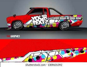 car wrap design. simple lines with abstract background vector concept for vehicle vinyl wrap and automotive decal 