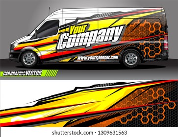 car wrap design. simple lines with abstract background vector concept for vehicle vinyl wrap and automotive decal 