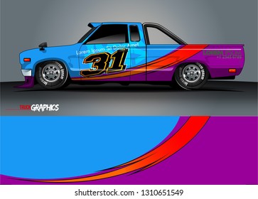 car wrap design. simple lines with abstract background vector concept for vehicle vinyl wrap and automotive decal livery