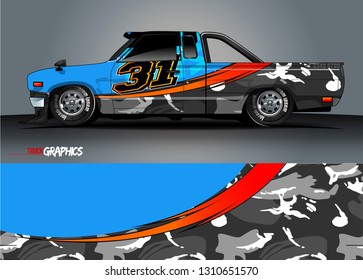 car wrap design. simple lines with abstract background vector concept for vehicle vinyl wrap and automotive decal livery