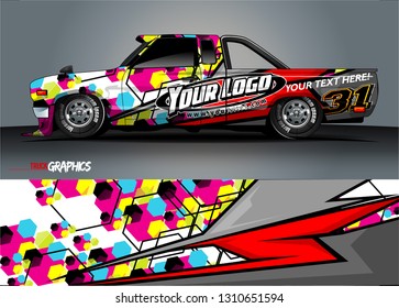 car wrap design. simple lines with abstract background vector concept for vehicle vinyl wrap and automotive decal livery