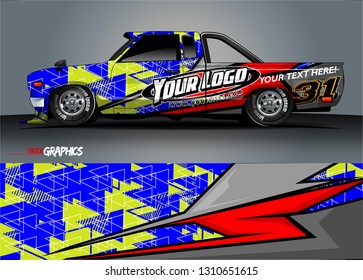 car wrap design. simple lines with abstract background vector concept for vehicle vinyl wrap and automotive decal livery
