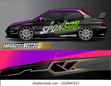 car wrap design. simple lines with abstract background vector concept for vehicle vinyl wrap and automotive decal livery