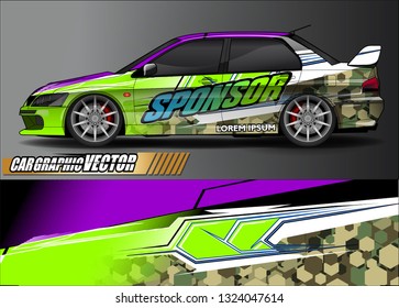 car wrap design. simple lines with abstract background vector concept for vehicle vinyl wrap and automotive decal livery