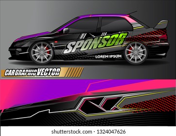 car wrap design. simple lines with abstract background vector concept for vehicle vinyl wrap and automotive decal livery
