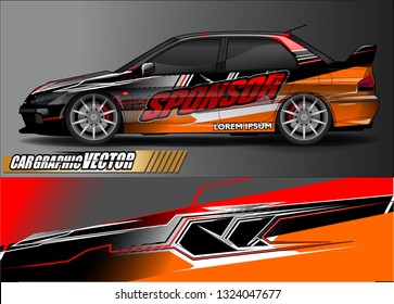 car wrap design. simple lines with abstract background vector concept for vehicle vinyl wrap and automotive decal livery