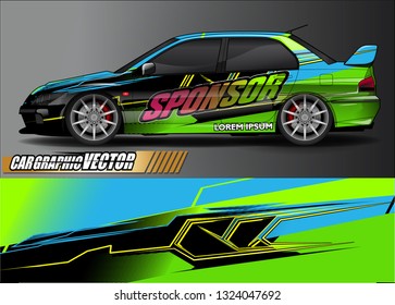 car wrap design. simple lines with abstract background vector concept for vehicle vinyl wrap and automotive decal livery