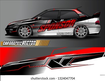 car wrap design. simple lines with abstract background vector concept for vehicle vinyl wrap and automotive decal livery