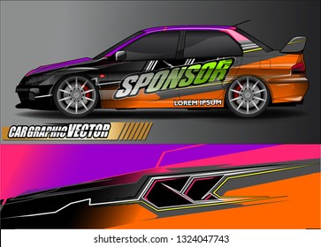 car wrap design. simple lines with abstract background vector concept for vehicle vinyl wrap and automotive decal livery