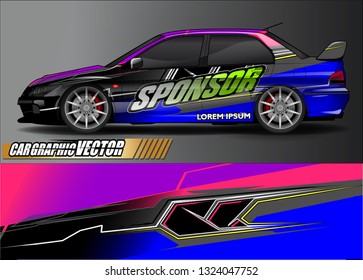 car wrap design. simple lines with abstract background vector concept for vehicle vinyl wrap and automotive decal livery