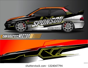 car wrap design. simple lines with abstract background vector concept for vehicle vinyl wrap and automotive decal livery