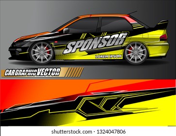 car wrap design. simple lines with abstract background vector concept for vehicle vinyl wrap and automotive decal livery
