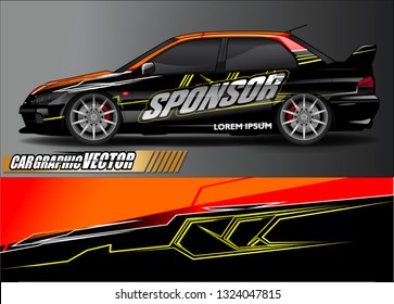 car wrap design. simple lines with abstract background vector concept for vehicle vinyl wrap and automotive decal livery
