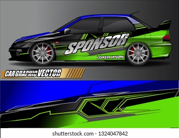 car wrap design. simple lines with abstract background vector concept for vehicle vinyl wrap and automotive decal livery