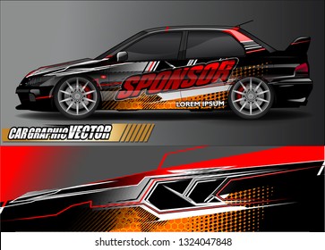 car wrap design. simple lines with abstract background vector concept for vehicle vinyl wrap and automotive decal livery