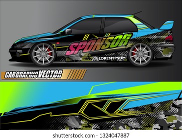 car wrap design. simple lines with abstract background vector concept for vehicle vinyl wrap and automotive decal livery
