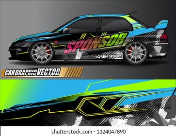 car wrap design. simple lines with abstract background vector concept for vehicle vinyl wrap and automotive decal livery