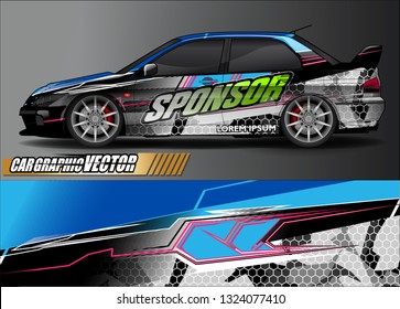 car wrap design. simple lines with abstract background vector concept for vehicle vinyl wrap and automotive decal livery