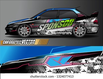 car wrap design. simple lines with abstract background vector concept for vehicle vinyl wrap and automotive decal livery