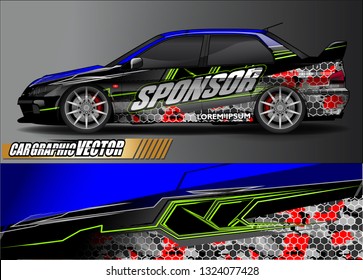 car wrap design. simple lines with abstract background vector concept for vehicle vinyl wrap and automotive decal livery