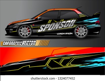 car wrap design. simple lines with abstract background vector concept for vehicle vinyl wrap and automotive decal livery