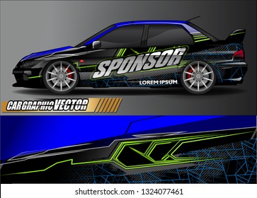 car wrap design. simple lines with abstract background vector concept for vehicle vinyl wrap and automotive decal livery