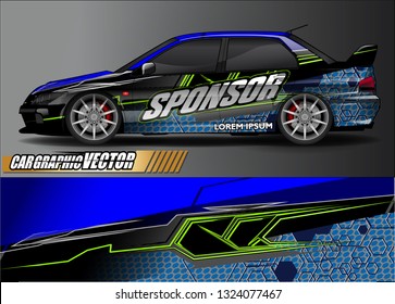 car wrap design. simple lines with abstract background vector concept for vehicle vinyl wrap and automotive decal livery