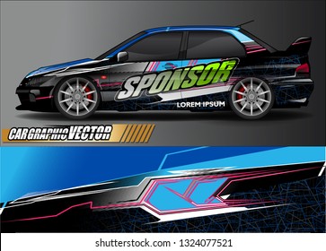 car wrap design. simple lines with abstract background vector concept for vehicle vinyl wrap and automotive decal livery