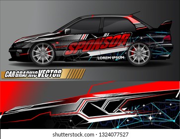 car wrap design. simple lines with abstract background vector concept for vehicle vinyl wrap and automotive decal livery