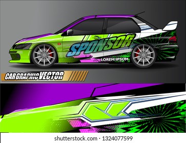 car wrap design. simple lines with abstract background vector concept for vehicle vinyl wrap and automotive decal livery